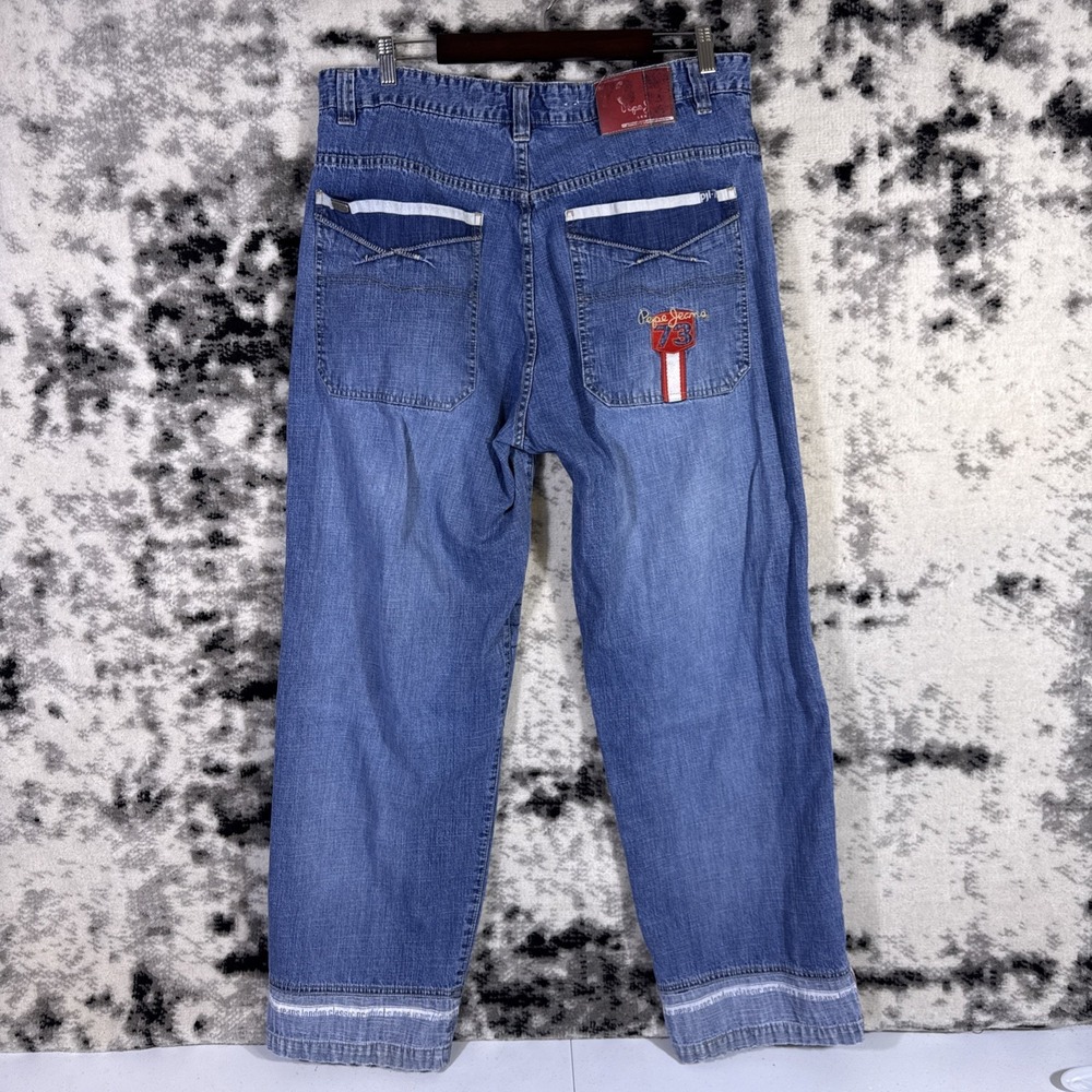 Pepe Jeans Mens Size 38x32 Embroidered y2k Streetwear Baggy Hip Hop Atlanta